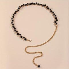 Faux Pearl Waist Chain Tassel Girdle for Women