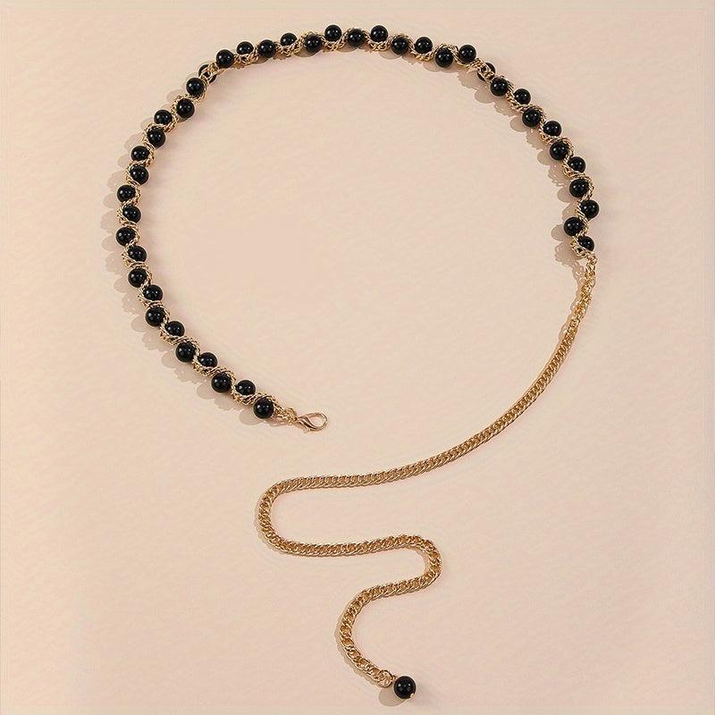 Faux Pearl Waist Chain Tassel Girdle for Women