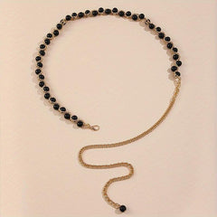 Faux Pearl Waist Chain Tassel Girdle for Women