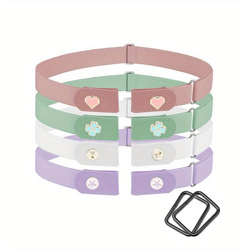 Stylish Rose Heart Crystal Decor Invisible Elastic No Show Belt