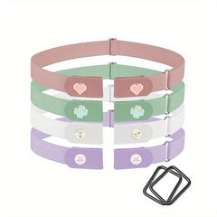 Stylish Rose Heart Crystal Decor Invisible Elastic No Show Belt