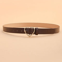 Golden Love Buckle Belt for Women, Heart Belts for Jeans