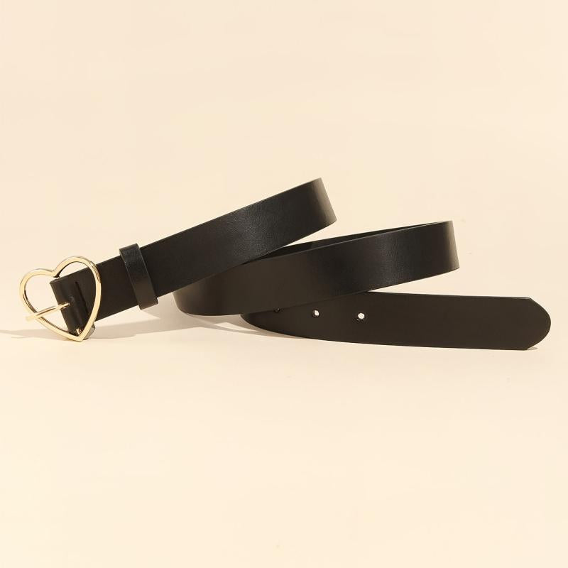 Golden Love Buckle Belt for Women, Heart Belts for Jeans