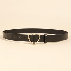 Golden Love Buckle Belt for Women, Heart Belts for Jeans
