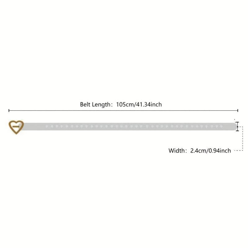 Heart Hollow Out Belt Solid Heart Pin Buckle PU Waistband for Women