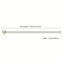 Heart Hollow Out Belt Solid Heart Pin Buckle PU Waistband for Women