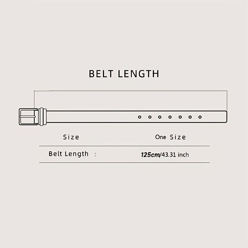 Men's Leather Litchi Pattern Automatic Buckle Belt