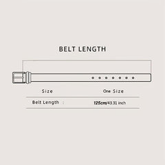 Men's Leather Litchi Pattern Automatic Buckle Belt