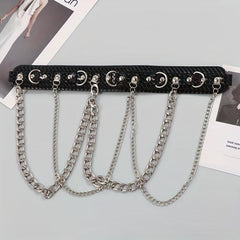 Double Layer Belt PU Leather Rivet Wide Belt Dress Coat Girdle