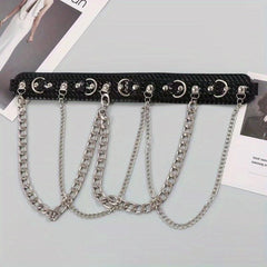 Double Layer Belt PU Leather Rivet Wide Belt Dress Coat Girdle