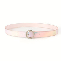 Laser Belt Transparent Pink Belt for Women