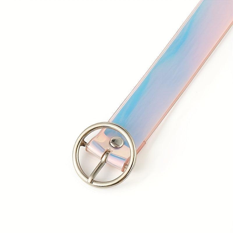 Laser Belt Transparent Pink Belt for Women