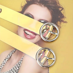 Laser Belt Transparent Pink Belt for Women