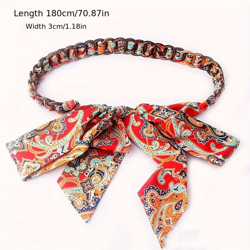 Colorful Ribbon Braid Boho Belt Bowknot Sash Belt Classic Jeans Waistband