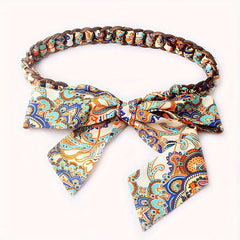 Colorful Ribbon Braid Boho Belt Bowknot Sash Belt Classic Jeans Waistband