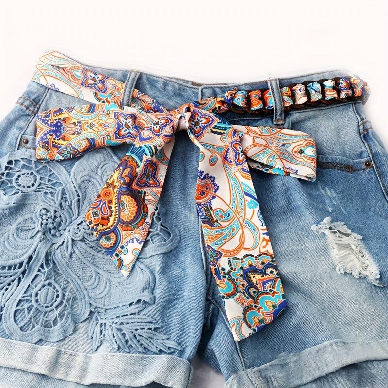 Colorful Ribbon Braid Boho Belt Bowknot Sash Belt Classic Jeans Waistband