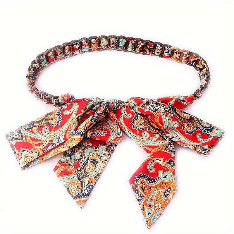 Colorful Ribbon Braid Boho Belt Bowknot Sash Belt Classic Jeans Waistband