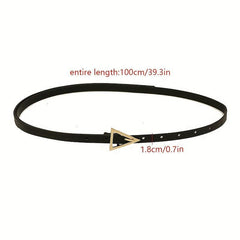 Thin Knot Belt Triangle Pin Buckle PU Waistband French Style Coat Girdle