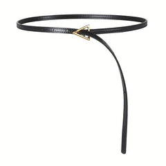 Thin Knot Belt Triangle Pin Buckle PU Waistband French Style Coat Girdle
