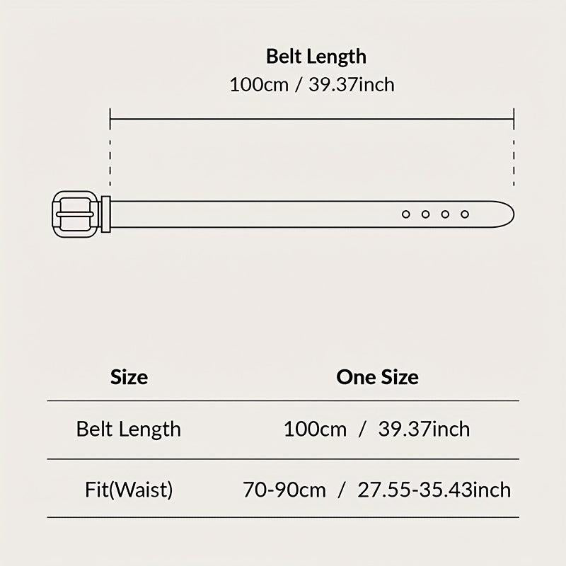 Geometric Double Ring Buckle Belt Stylish Solid PU Leather Belt Girdle