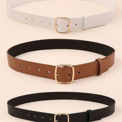 3pcs Square Pin Buckle Belt for Women