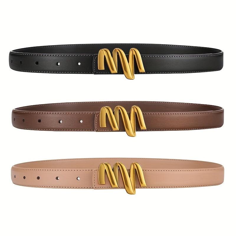 Geometric Buckle Belt Solid Vintage Causal Belt