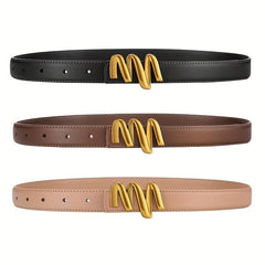 Geometric Buckle Belt Solid Vintage Causal Belt