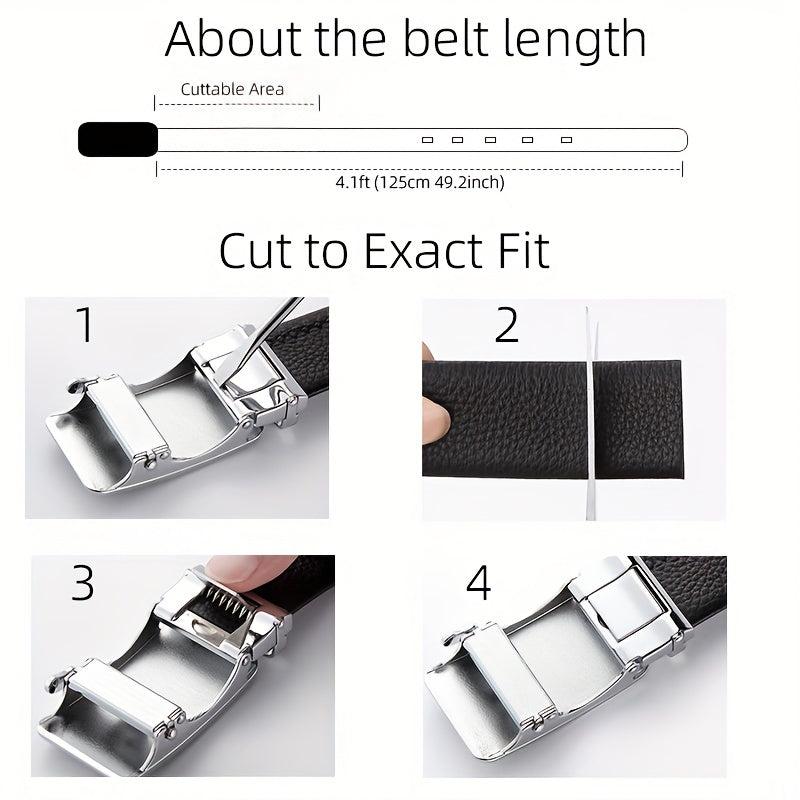 Men's Leather Belt With Automatic Buckle