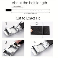 Men's Leather Belt With Automatic Buckle