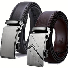 Men's Leather Belt With Automatic Buckle