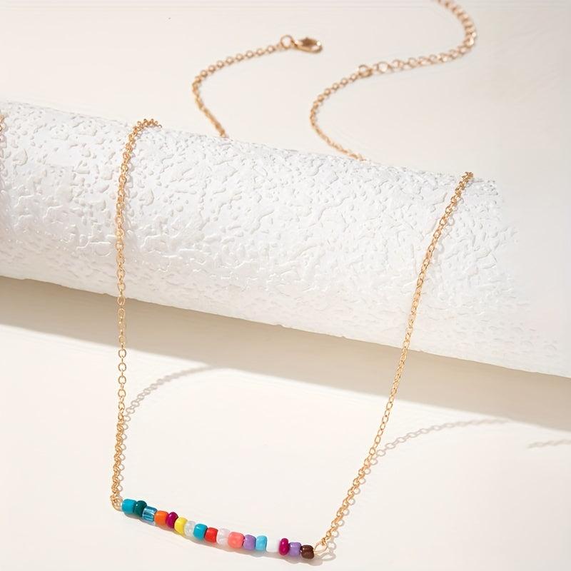 Colorful Beaded Golden Metal Belly Chain Waistband for Women