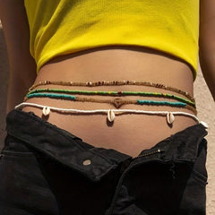 Bohemian Beaded Body Chain Vintage Block Summer Beach Chain Belt