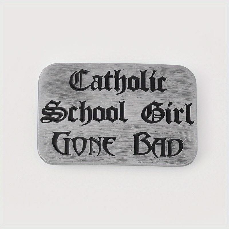 Gothic Letter Belt Buckle Leather Waistband Parts DIY
