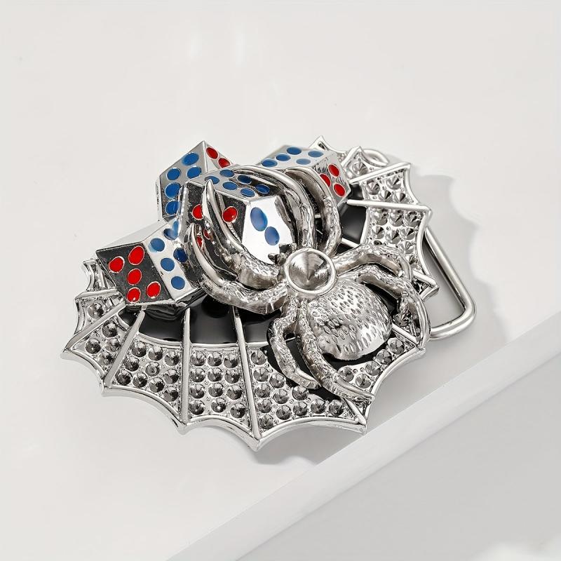 Vintage Silvery Spider Belt Buckle for DIY
