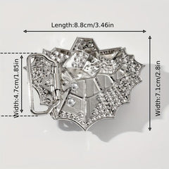 Vintage Silvery Spider Belt Buckle for DIY