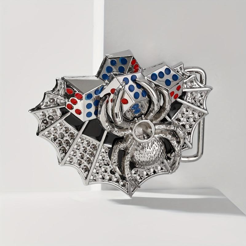 Vintage Silvery Spider Belt Buckle for DIY