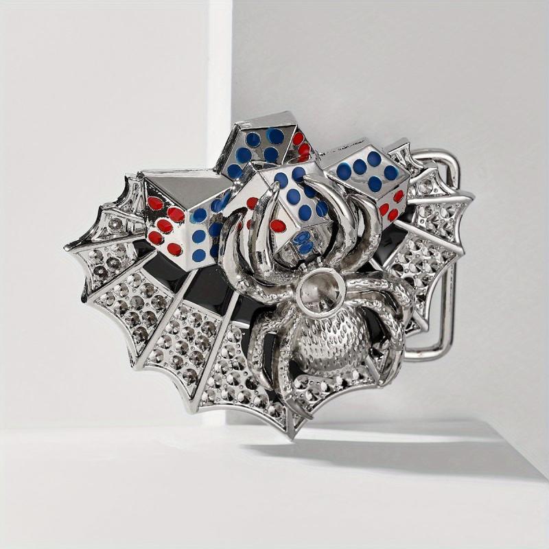 Vintage Silvery Spider Belt Buckle for DIY