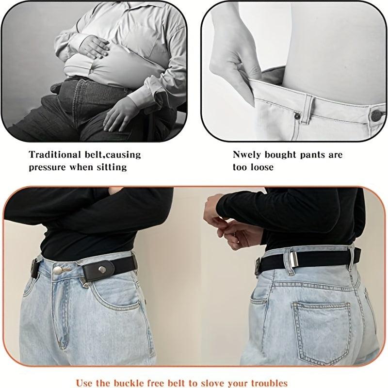 4pcs Elastic Stretch Belts No Buckle Set