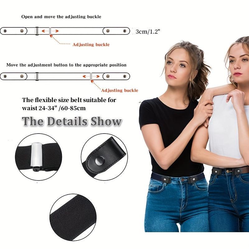 4pcs Elastic Stretch Belts No Buckle Set