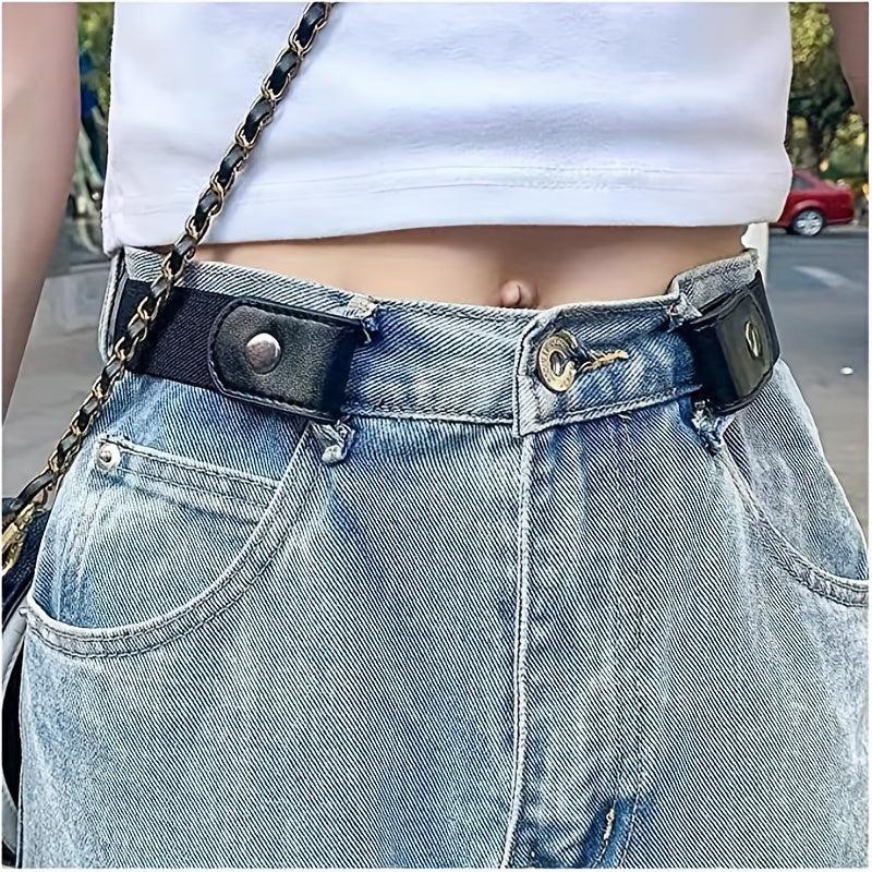 4pcs Elastic Stretch Belts No Buckle Set
