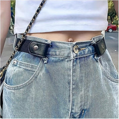 4pcs Elastic Stretch Belts No Buckle Set