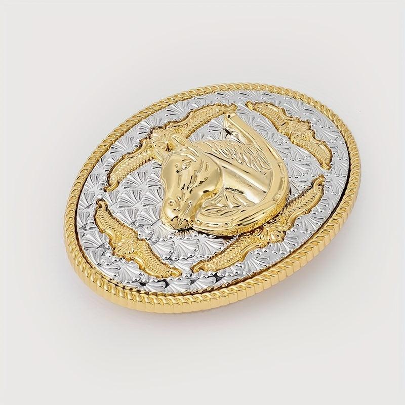 Vintage Horse Head Belt Buckle For Men & Women Oval Leather Waistband Parts