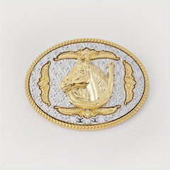Vintage Horse Head Belt Buckle For Men & Women Oval Leather Waistband Parts