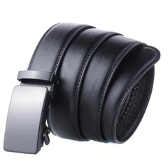 Men's Auto Buckle Belt PU Leather Business Waist Strap
