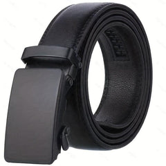Men's Auto Buckle Belt PU Leather Business Waist Strap