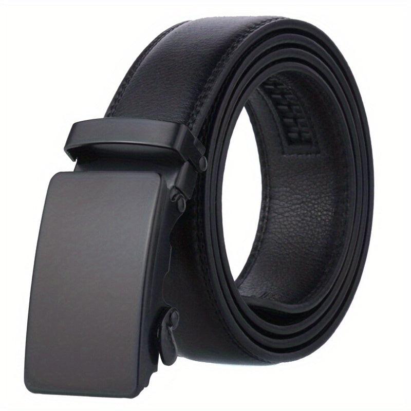 Men's Auto Buckle Belt PU Leather Business Waist Strap