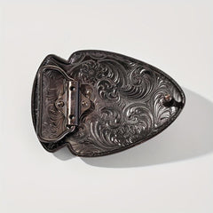 Vintage Carved Belt Buckle Western Cowboy Cowgirl Accessories