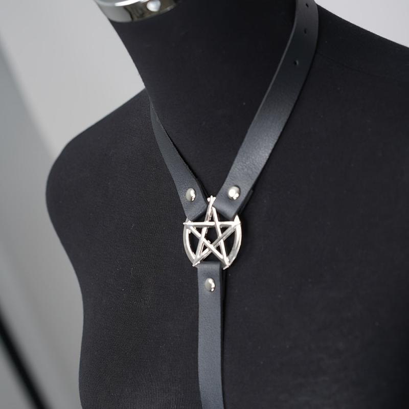 Punk Neck & Waist Belt Pentagram Chest Harness