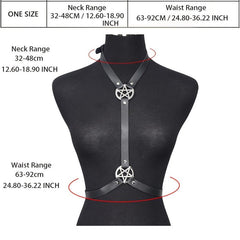 Punk Neck & Waist Belt Pentagram Chest Harness