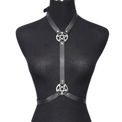 Punk Neck & Waist Belt Pentagram Chest Harness